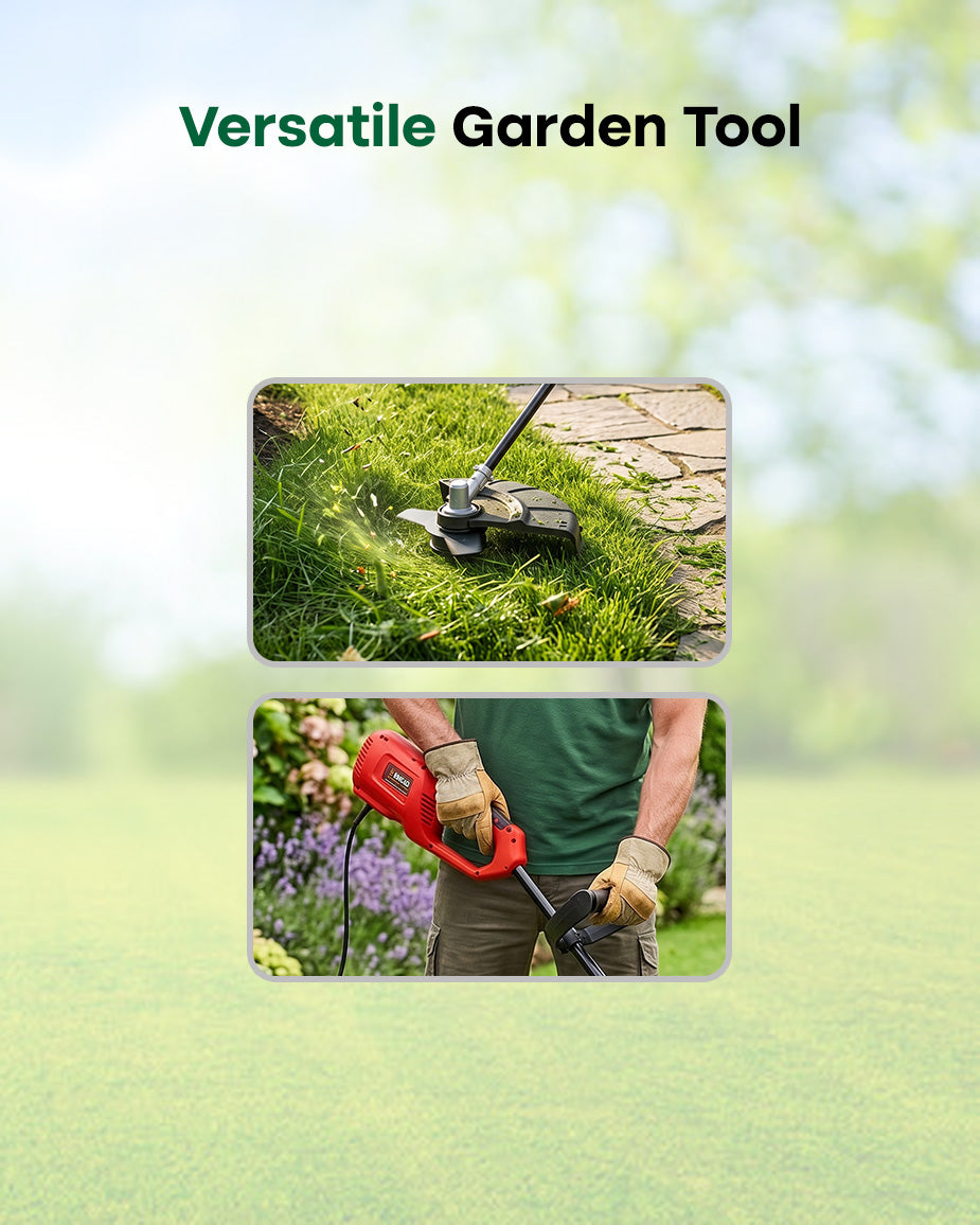 Falcon 1000W Electric Grass Trimmer & Brush Cutter | Dual-Head Heavy-Duty Corded Lawn Trimmer (FEGT-140)