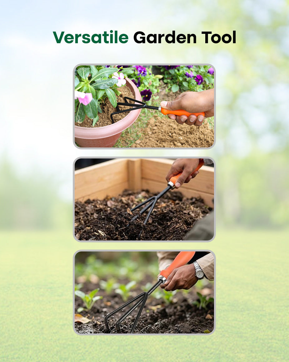 Falcon Premium Hand Cultivator FCH-305 | 250mm Compact Soil Aerator & Weeder