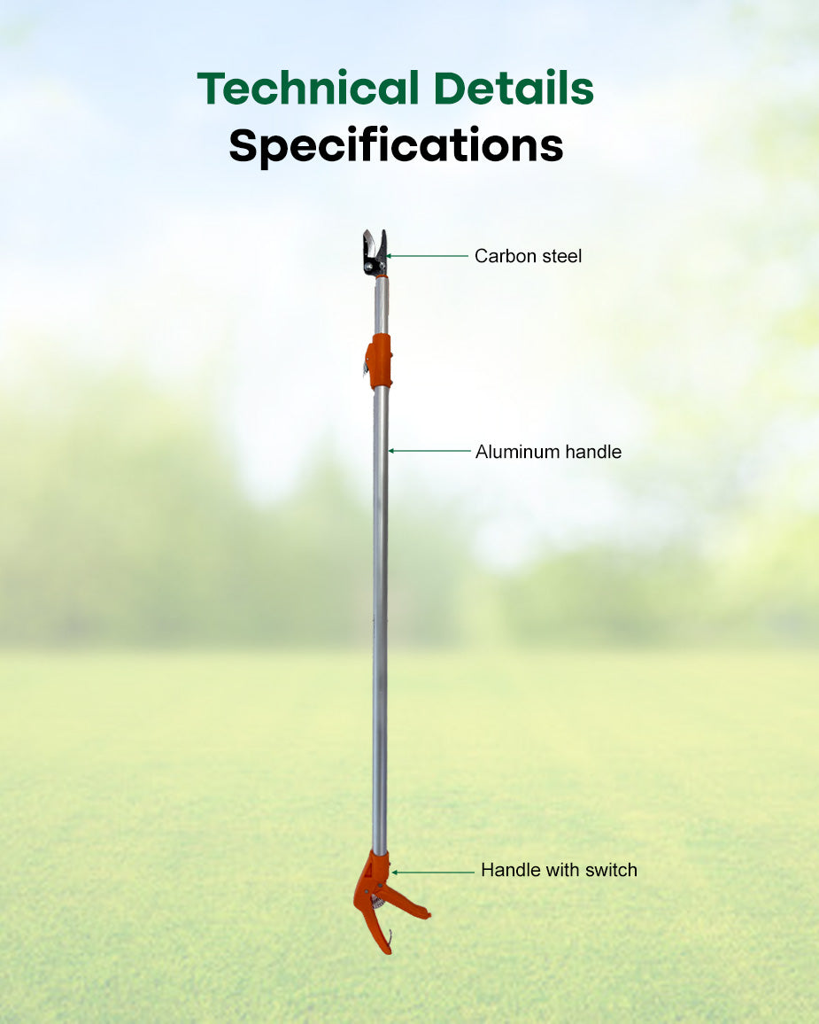 Falcon Premium Extendable Long Reach Cut & Hold Pruner FPLR-26 | 1760mm Telescopic Tree & Fruit Bypass Trimmer