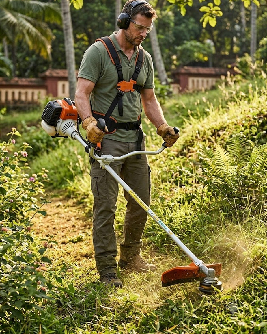 STIHL 30.8cc 2-Stroke Petrol Brush Cutter | 1.8 HP Commercial Straight-Shaft Weed & Scrub Trimmer (FS 120)