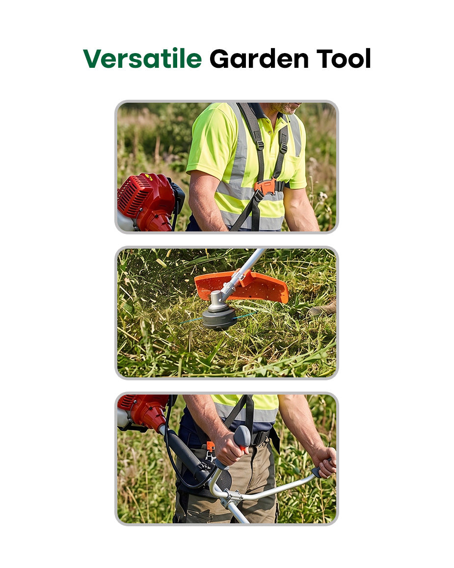 PowerOn 41.5cc Petrol Brush Cutter | 2-in-1 String Trimmer and Weed Eater (POBC 4380)
