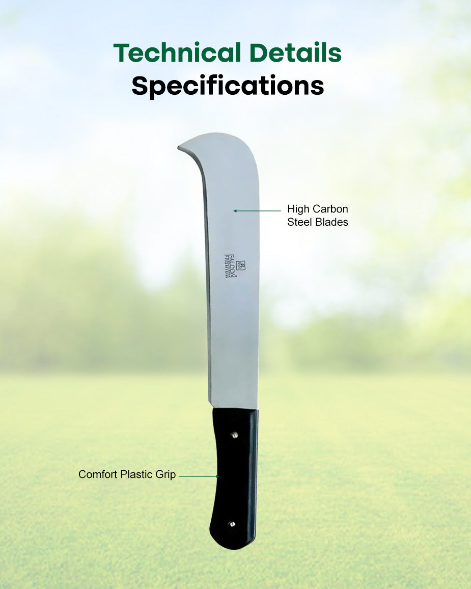 Falcon Heavy-Duty Bill Hook FBH-705 | 457mm Agricultural Chopping Knife