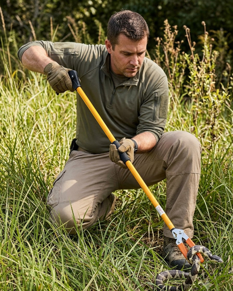 Falcon Premium Snake Catcher Stick FPSC-44 | 4 Feet (1220mm) Safe Humane Reptile Grabber