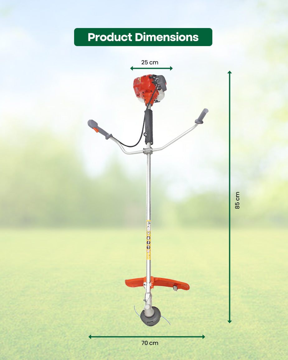 PowerOn 41.5cc Petrol Brush Cutter | 2-in-1 String Trimmer and Weed Eater (POBC 4380)