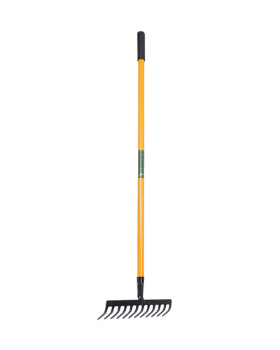 Falcon Premium Garden Rake FRWH-12 | 12-Teeth Heavy-Duty Soil Leveler & Yard Cleaner