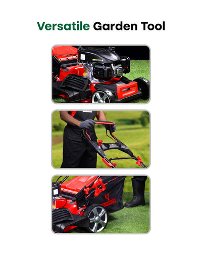 POWERON 139cc Self-Propelled Petrol Lawn Mower | 460mm Steel Deck Trimmer (POLMSP 139)
