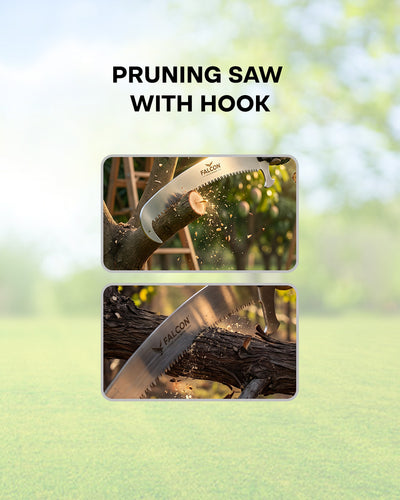 FALCON Heavy-Duty Curved Pruning Saw | Manual Tree Branch & Stem Cutter (FPS-48)