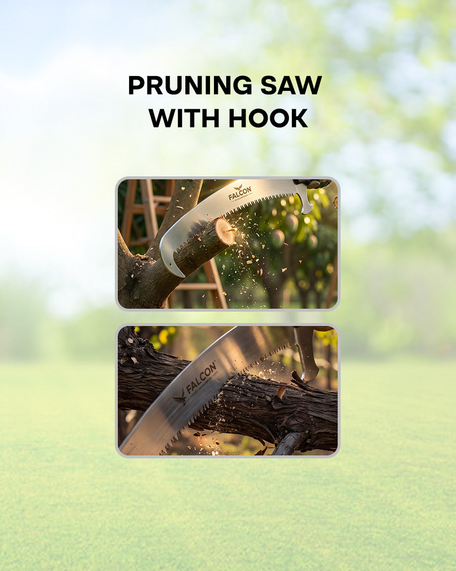 FALCON Heavy-Duty Curved Pruning Saw | Manual Tree Branch & Stem Cutter (FPS-48)