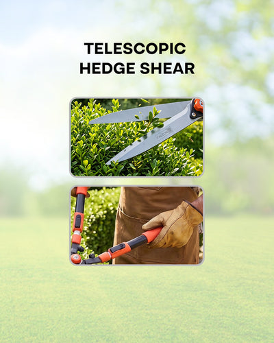 FALCON Extendable Telescopic Hedge Shear | 9-Inch Hardened Steel Blade Shrub Cutter (FHS-2016)