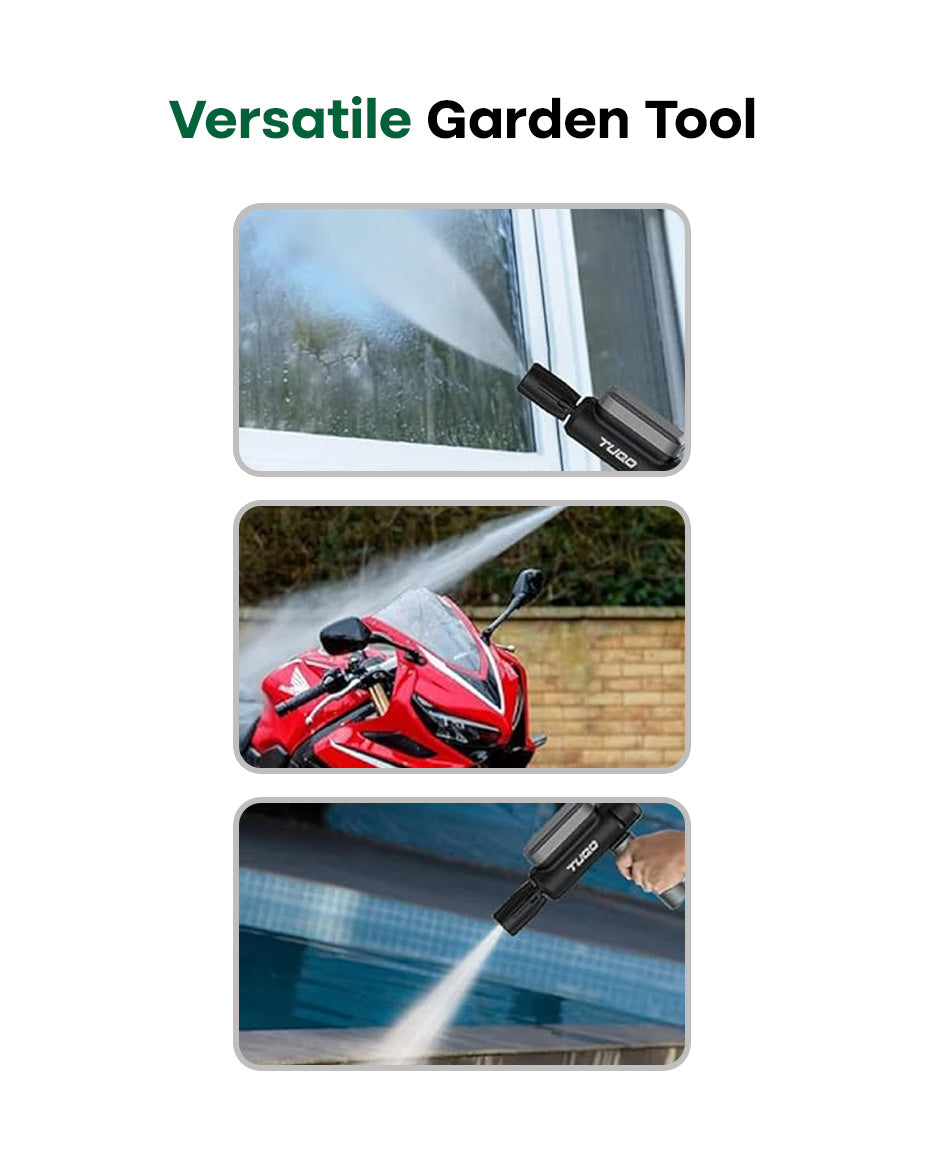 TUQO Portable Cordless High Pressure Washer Gun | 4000mAh Type-C Rechargeable Car & Bike Washer (CDW400)
