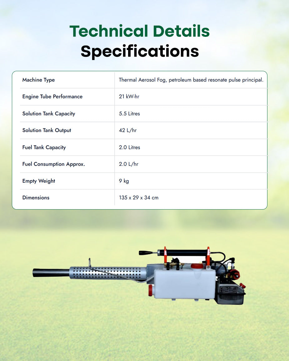 SS FOG 180 2-in-1 Thermal Fogging Machine | Dual-Tank Self-Start Petrol & Water/Diesel Mosquito Fogger