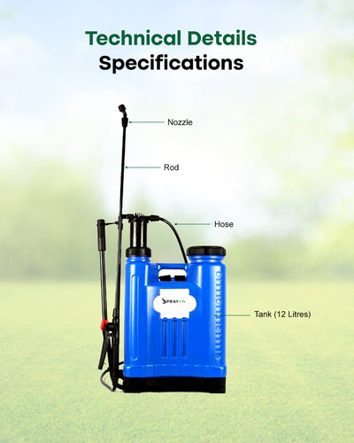 SPRAYON 12-Litre Knapsack Sprayer | Manual Backpack Pressure Sprayer with Multiple Nozzles (SO-S12)