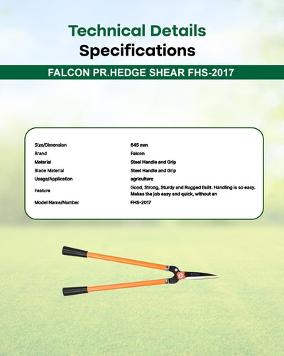 FALCON 10-Inch Premium Hedge Shear | Heavy-Duty Manual Garden Bush & Shrub Trimmer (FHS-2017)