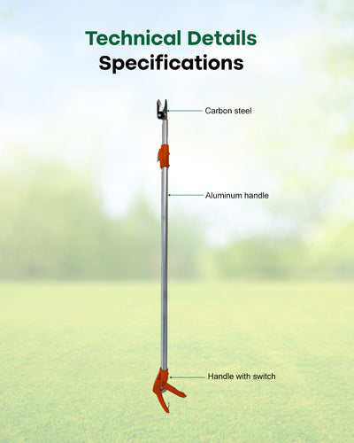 Falcon Premium Extendable Long Reach Cut & Hold Pruner FPLR-26 | 1760mm Telescopic Tree & Fruit Bypass Trimmer
