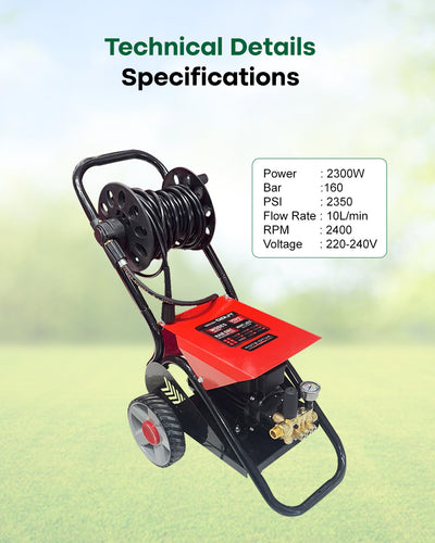 TUQO 2500W Ultra Commercial Brushless High Pressure Washer | 190 Bar Industrial Jet Washer (HW2080)