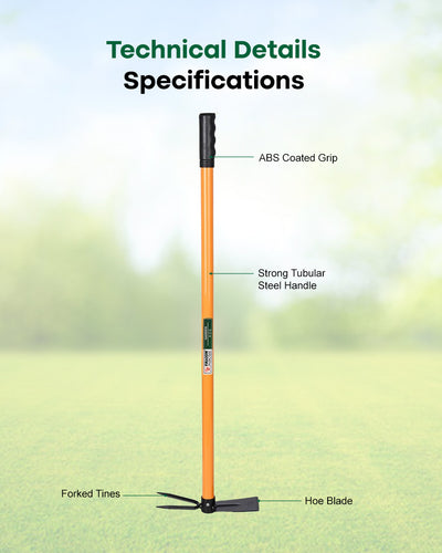Falcon Premium Garden Hoe FGWH-100 | 760mm Tubular Steel Handle Digging & Weeding Tool