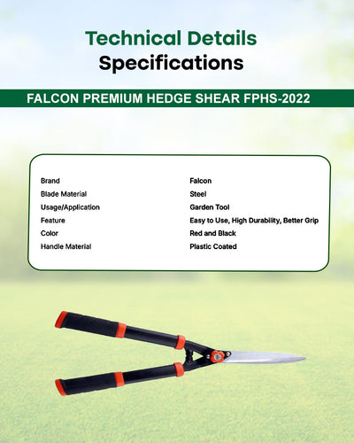 FALCON 10-Inch Premium Hedge Shear | Manual Bush & Shrub Trimming Garden Cutter (FPHS-2022)