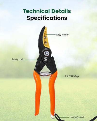 Falcon Cut & Hold Pruning Secateur FCHS-901 | 225mm Smart Garden Shears