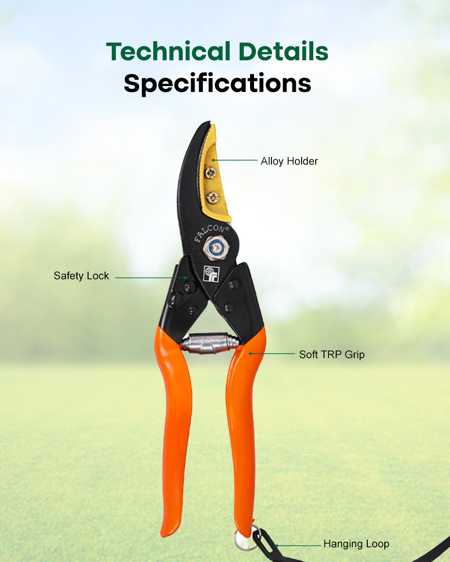 Falcon Cut & Hold Pruning Secateur FCHS-901 | 225mm Smart Garden Shears