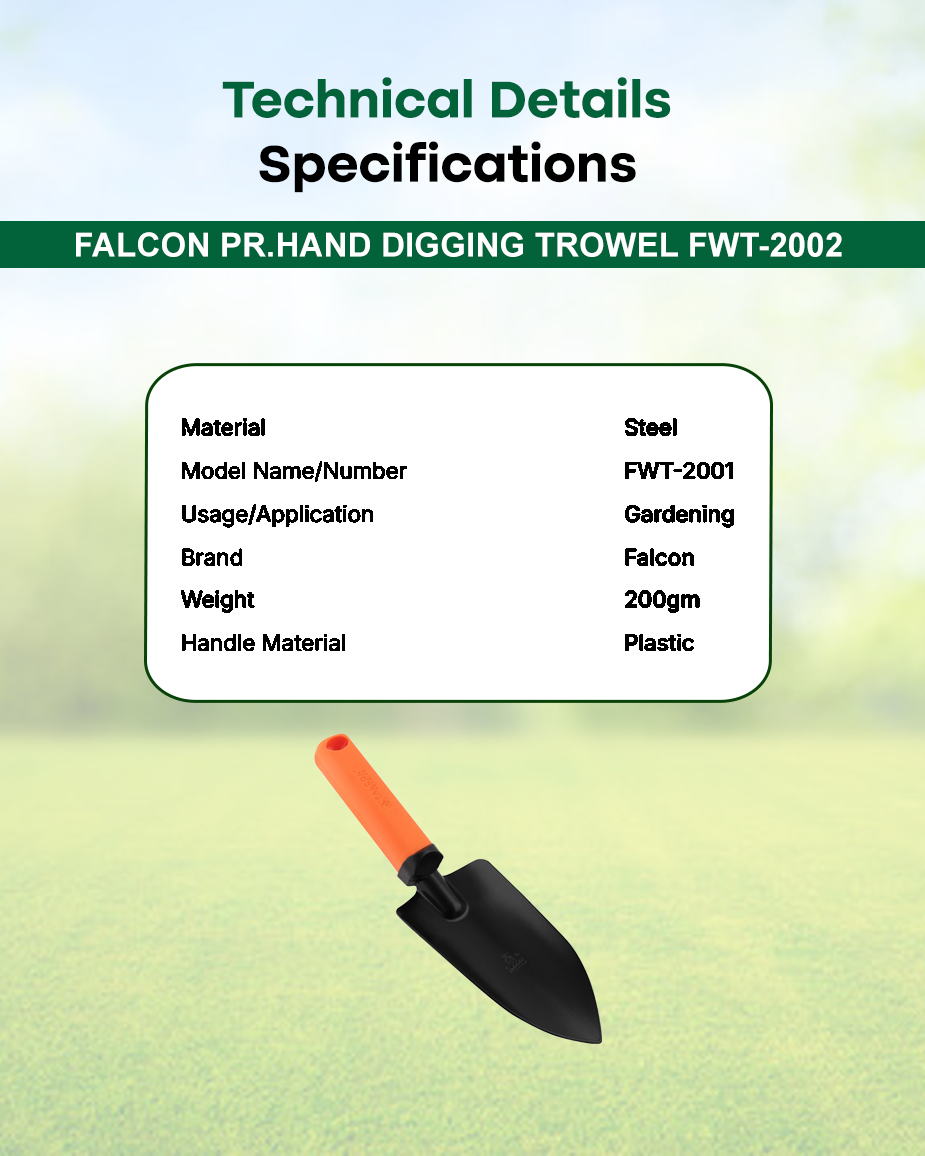 FALCON Premium Heavy-Duty Weeding Trowel | Ergonomic Garden Soil & Weed Tool (FWT-2002)