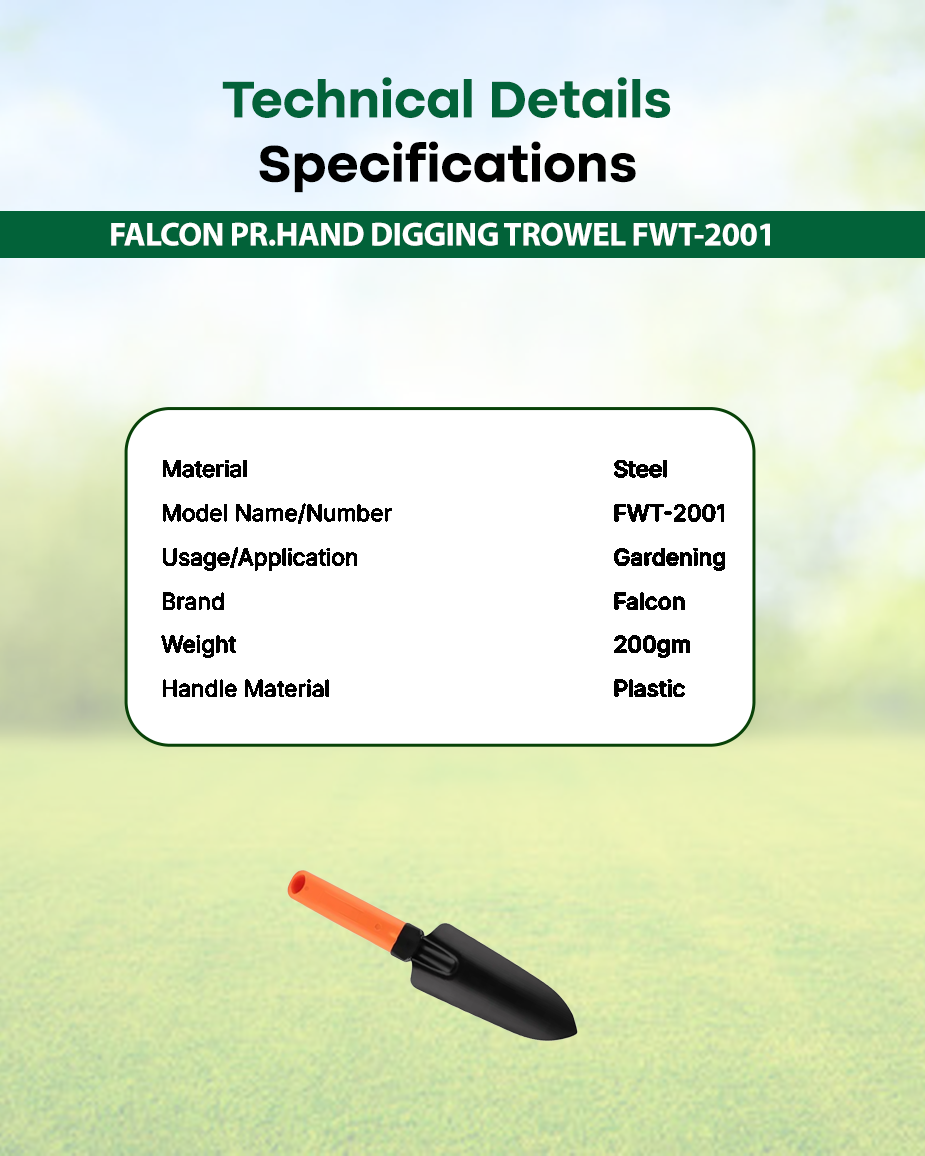 FALCON Premium Weeding Trowel | Hand Weeder & Transplanter Garden Tool (FWT-2001)