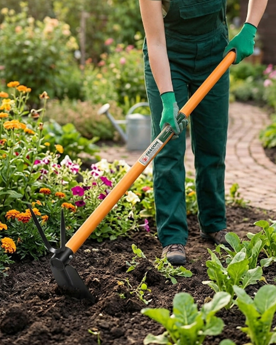 Falcon Premium Garden Hoe FGWH-100 | 760mm Tubular Steel Handle Digging & Weeding Tool