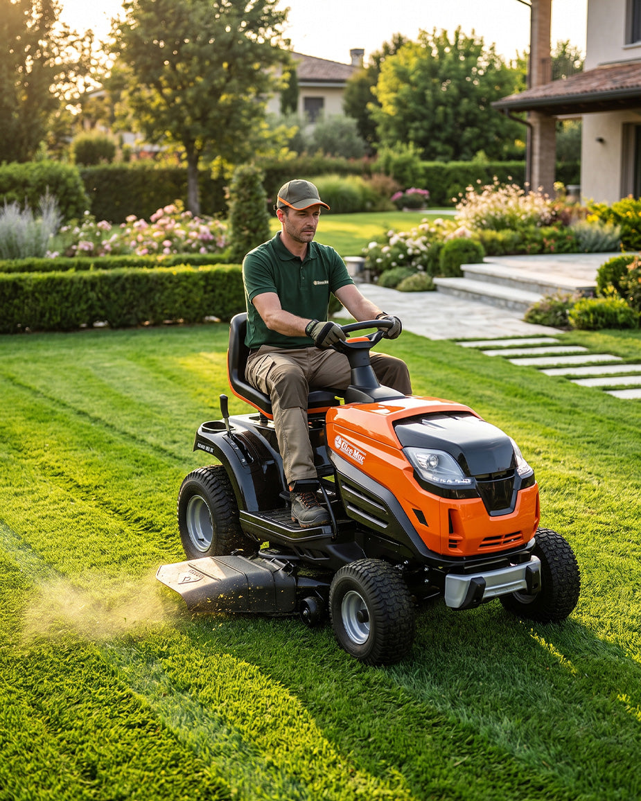 Oleo-Mac OM 102 R Ride-On Lawn Mower | 102cm Twin-Blade Petrol Lawn Tractor