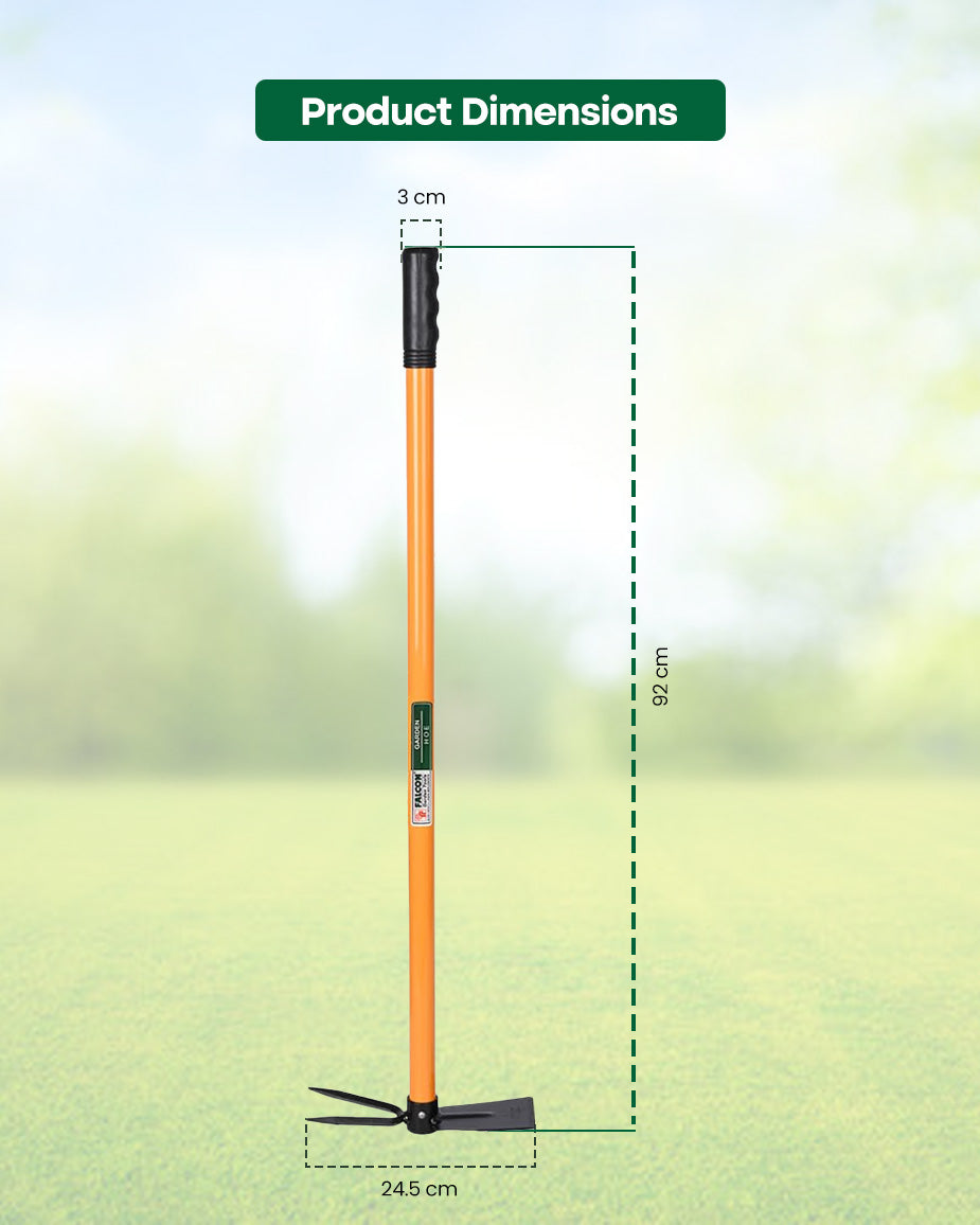 Falcon Premium Garden Hoe FGWH-100 | 760mm Tubular Steel Handle Digging & Weeding Tool