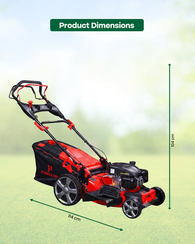 POWERON 139cc Self-Propelled Petrol Lawn Mower | 460mm Steel Deck Trimmer (POLMSP 139)