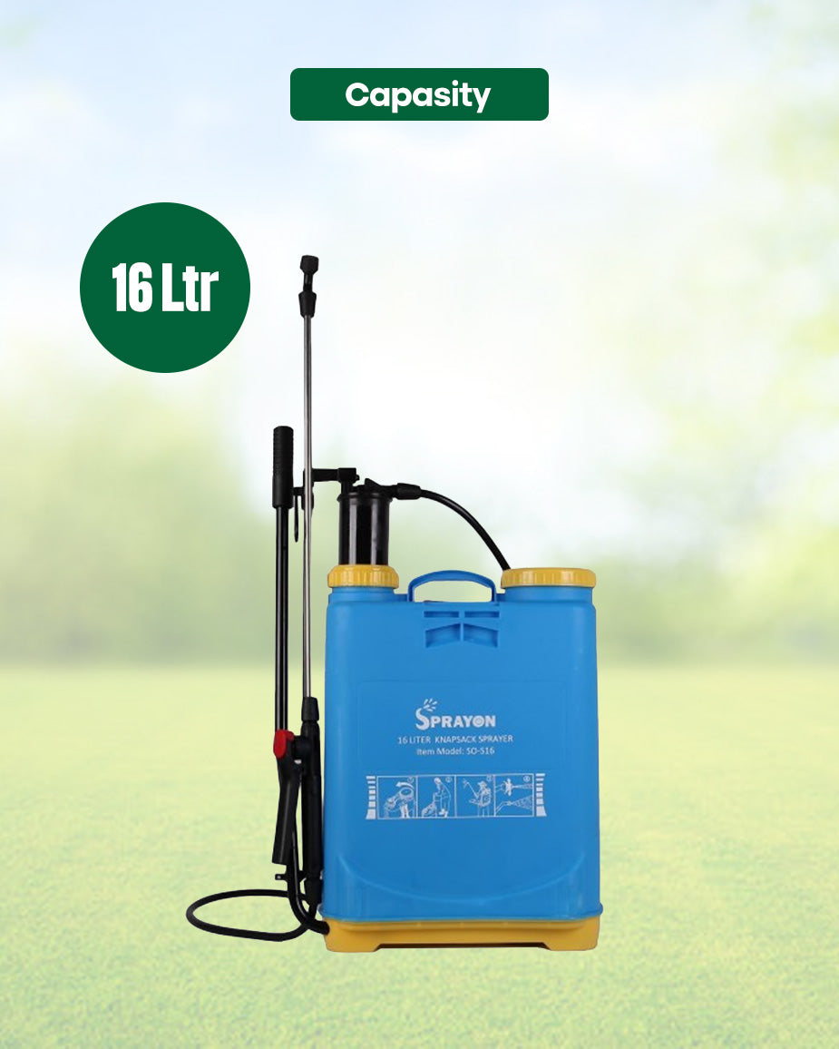 SPRAYON 16-Litre Knapsack Sprayer | Manual Backpack Pressure Sprayer with Multiple Nozzles (SO-SF16)
