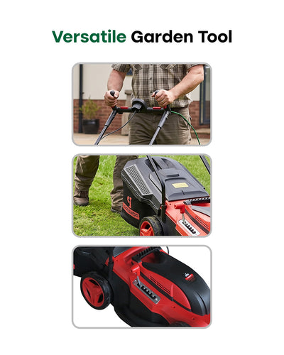 POWERON 1800W Electric Lawn Mower | 380mm Corded Rotary Push Grass Cutter (POLME 1800)