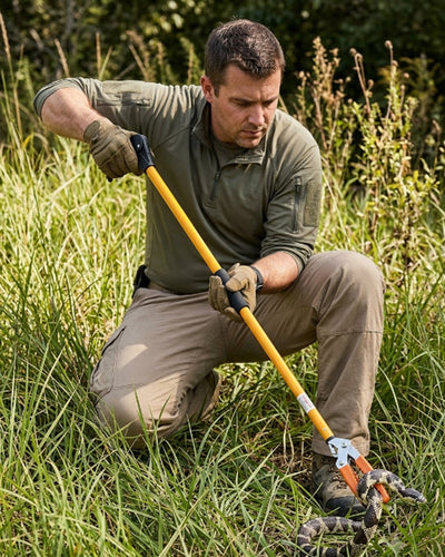 Falcon Premium Snake Catcher Stick FPSC-44 | 4 Feet (1220mm) Safe Humane Reptile Grabber