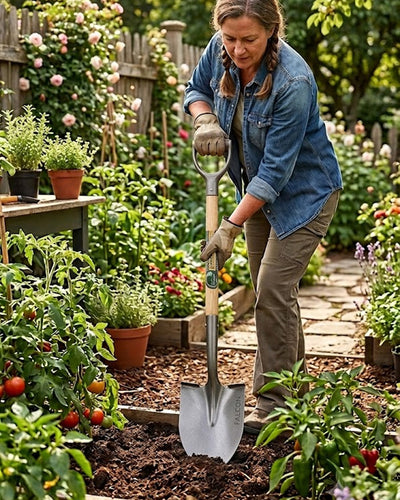 Falcon Premium Garden Shovel FRS-2500 | Carbon Steel Round Head Digging Shovel