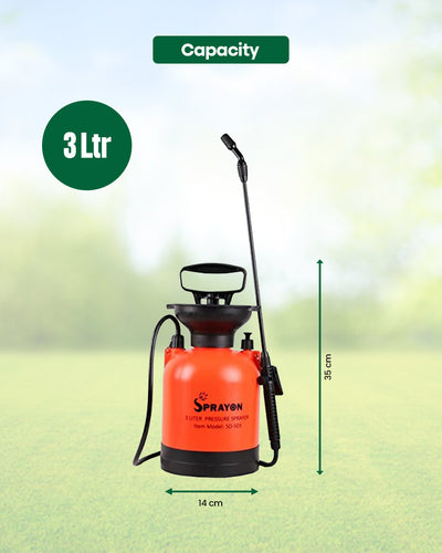 SPRAYON 3-Litre Air Pressure Sprayer | Pump Action Garden & Yard Spray Bottle (SO-S03)